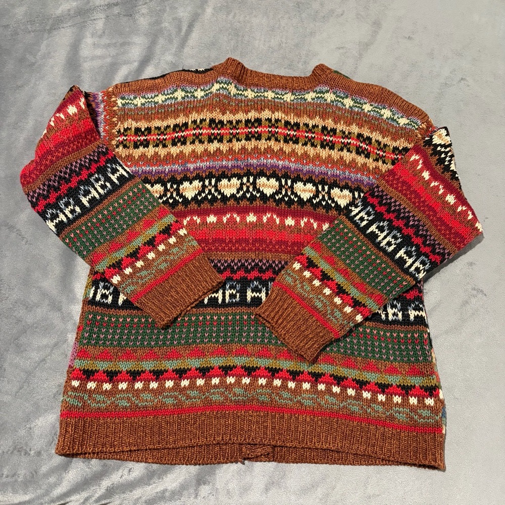 Vintage Herloom Collectibles Sweater Womens Medium Brown Cardigan Knit - Picture 2 of 8